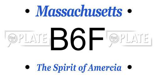 B6F Massachusetts License Plate