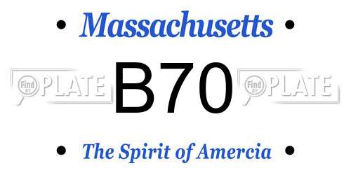 B70 Massachusetts License Plate