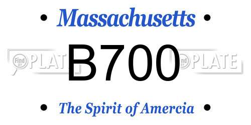 B700 Massachusetts License Plate
