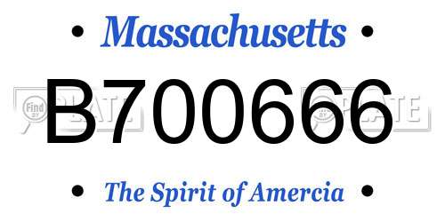 B700666 Massachusetts License Plate