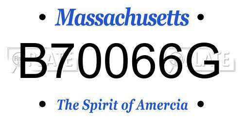 B70066G Massachusetts License Plate