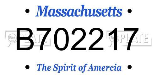 B702217 Massachusetts License Plate