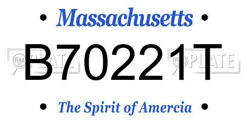 B70221T Massachusetts License Plate