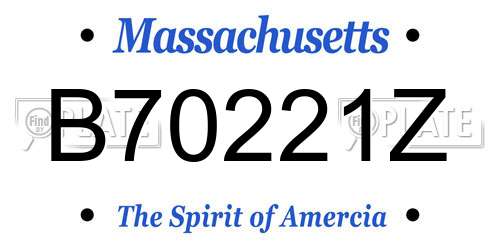 B70221Z Massachusetts License Plate