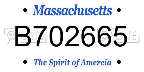 B702665 Massachusetts License Plate
