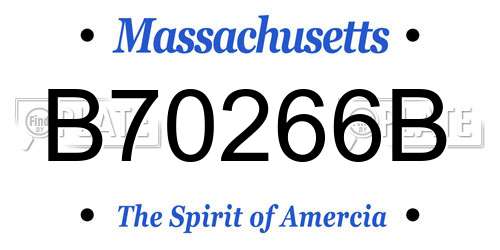 B70266B Massachusetts License Plate