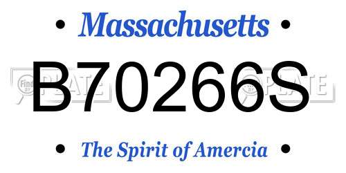 B70266S Massachusetts License Plate