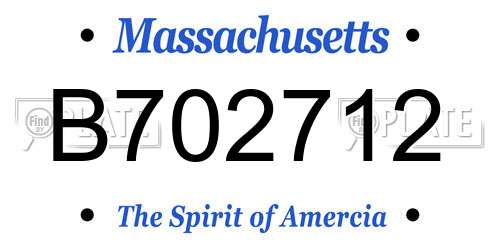 B702712 Massachusetts License Plate