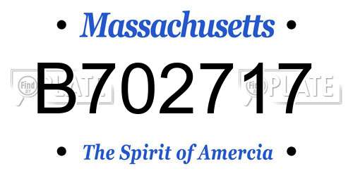 B702717 Massachusetts License Plate