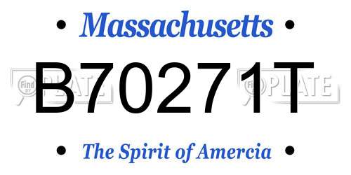 B70271T Massachusetts License Plate