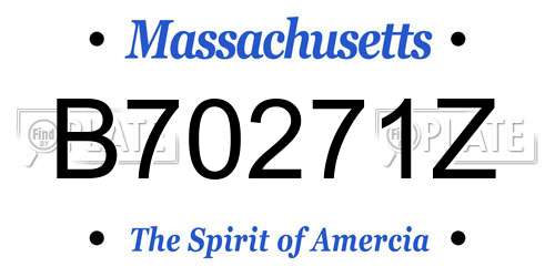 B70271Z Massachusetts License Plate