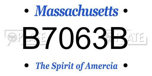 B7063B Massachusetts License Plate