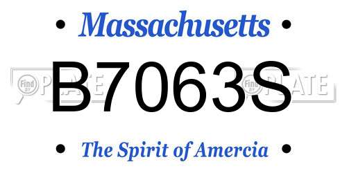 B7063S Massachusetts License Plate