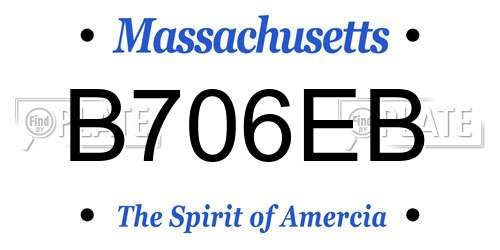 B706EB Massachusetts License Plate