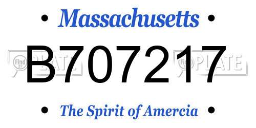B707217 Massachusetts License Plate