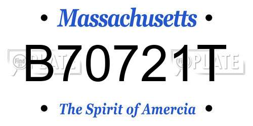 B70721T Massachusetts License Plate