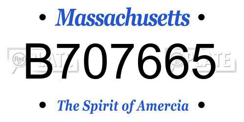 B707665 Massachusetts License Plate