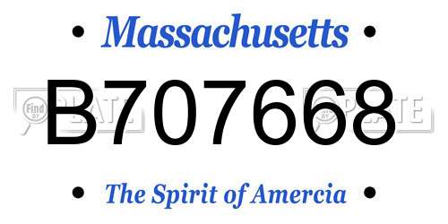 B707668 Massachusetts License Plate
