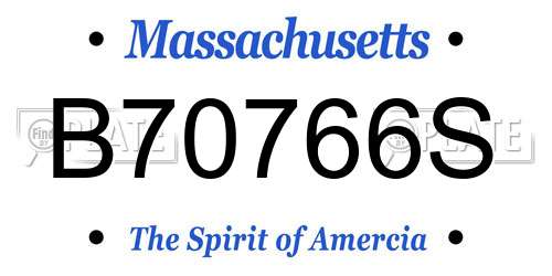 B70766S Massachusetts License Plate