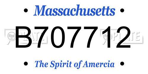 B707712 Massachusetts License Plate