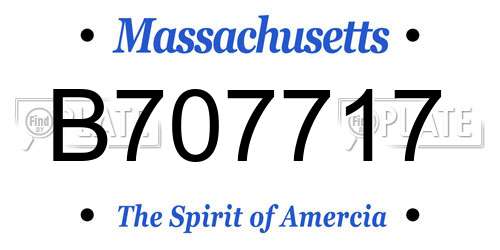 B707717 Massachusetts License Plate