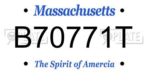 B70771T Massachusetts License Plate