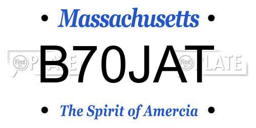 B70JAT Massachusetts License Plate