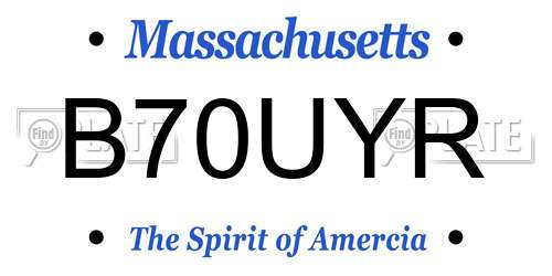 B70UYR Massachusetts License Plate