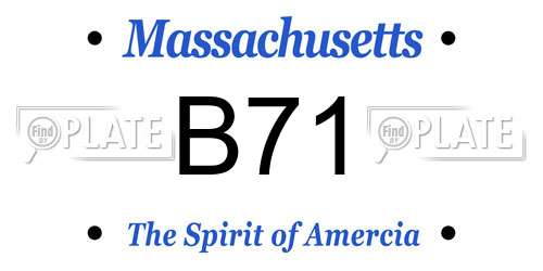 B71 Massachusetts License Plate