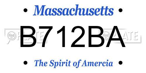 B712BA Massachusetts License Plate
