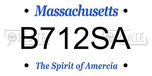 B712SA Massachusetts License Plate