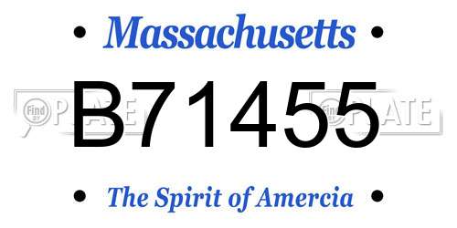 B71455 Massachusetts License Plate