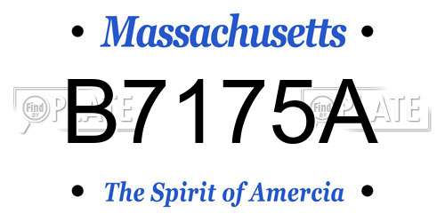 B7175A Massachusetts License Plate