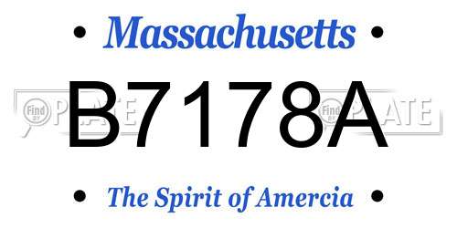 B7178A Massachusetts License Plate