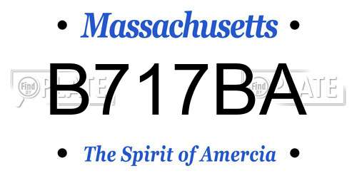 B717BA Massachusetts License Plate