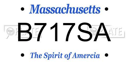 B717SA Massachusetts License Plate