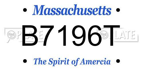 B7196T Massachusetts License Plate