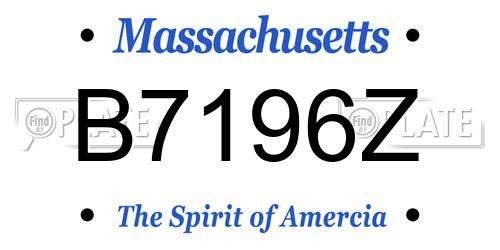B7196Z Massachusetts License Plate