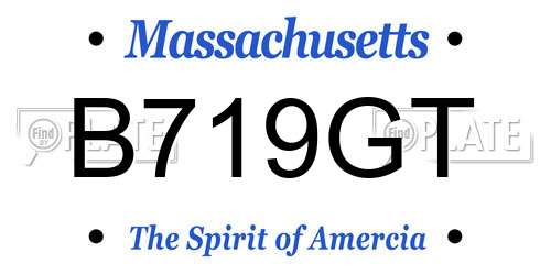 B719GT Massachusetts License Plate