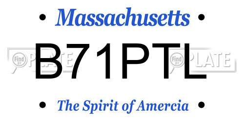 B71PTL Massachusetts License Plate