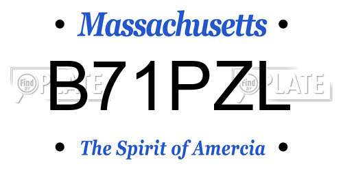 B71PZL Massachusetts License Plate