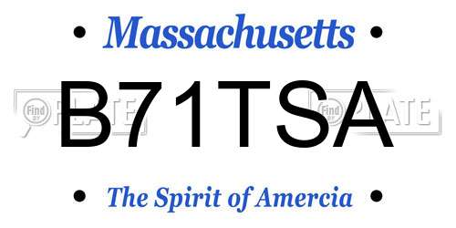 B71TSA Massachusetts License Plate
