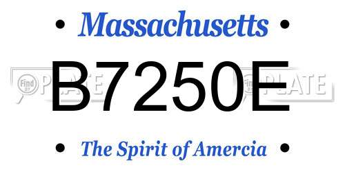 B7250E Massachusetts License Plate