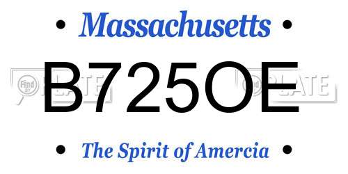 B725OE Massachusetts License Plate