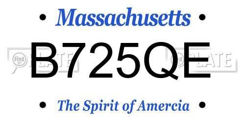 B725QE Massachusetts License Plate