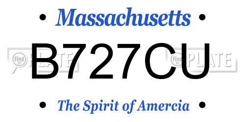 B727CU Massachusetts License Plate