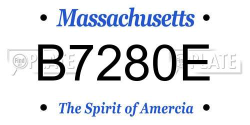 B7280E Massachusetts License Plate