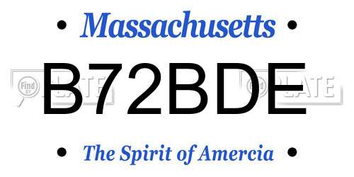 B72BDE Massachusetts License Plate