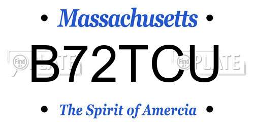 B72TCU Massachusetts License Plate