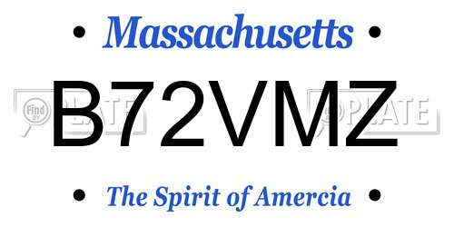 B72VMZ Massachusetts License Plate